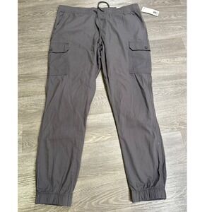 Element Men Charcoal Cargo Jogger Pants MEL420RO Size M Drawstring Elastic Waist